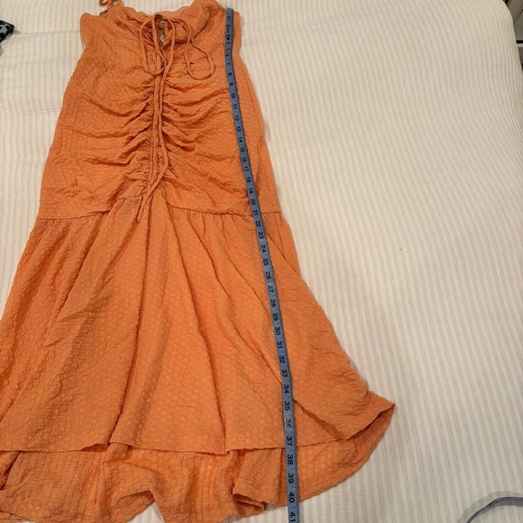 Wayf Iris Ruffle Hem Dress Women's Size Small NWT Tangerine Revolve - Picture 15 of 15